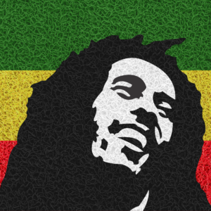 Tapete Divertido Bob Marley Reggae 60cm x 40cm